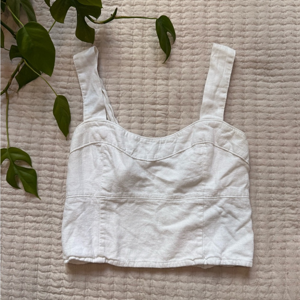 Linen Blend Top Abercrombie & Fitch